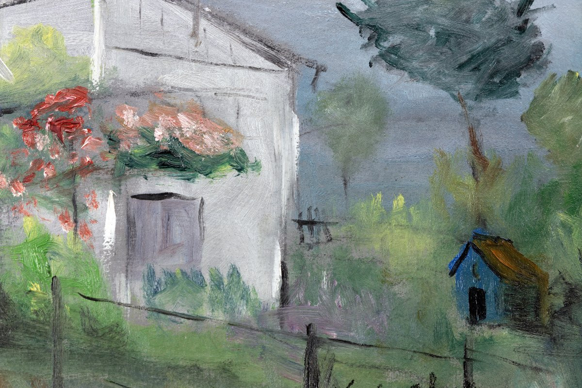 Louis Chapuy - Jardins Ouvriers à Gerland, Lyon - Oil On Cardboard - Signed-photo-3