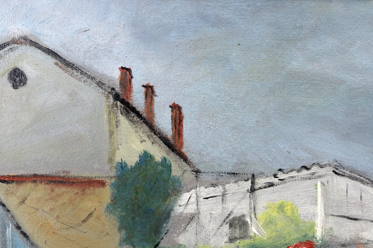 Louis Chapuy - Jardins Ouvriers à Gerland, Lyon - Oil On Cardboard - Signed-photo-4