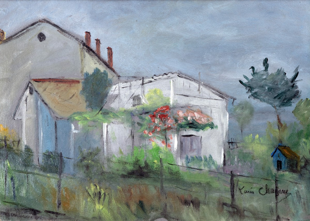 Louis Chapuy - Jardins Ouvriers à Gerland, Lyon - Oil On Cardboard - Signed