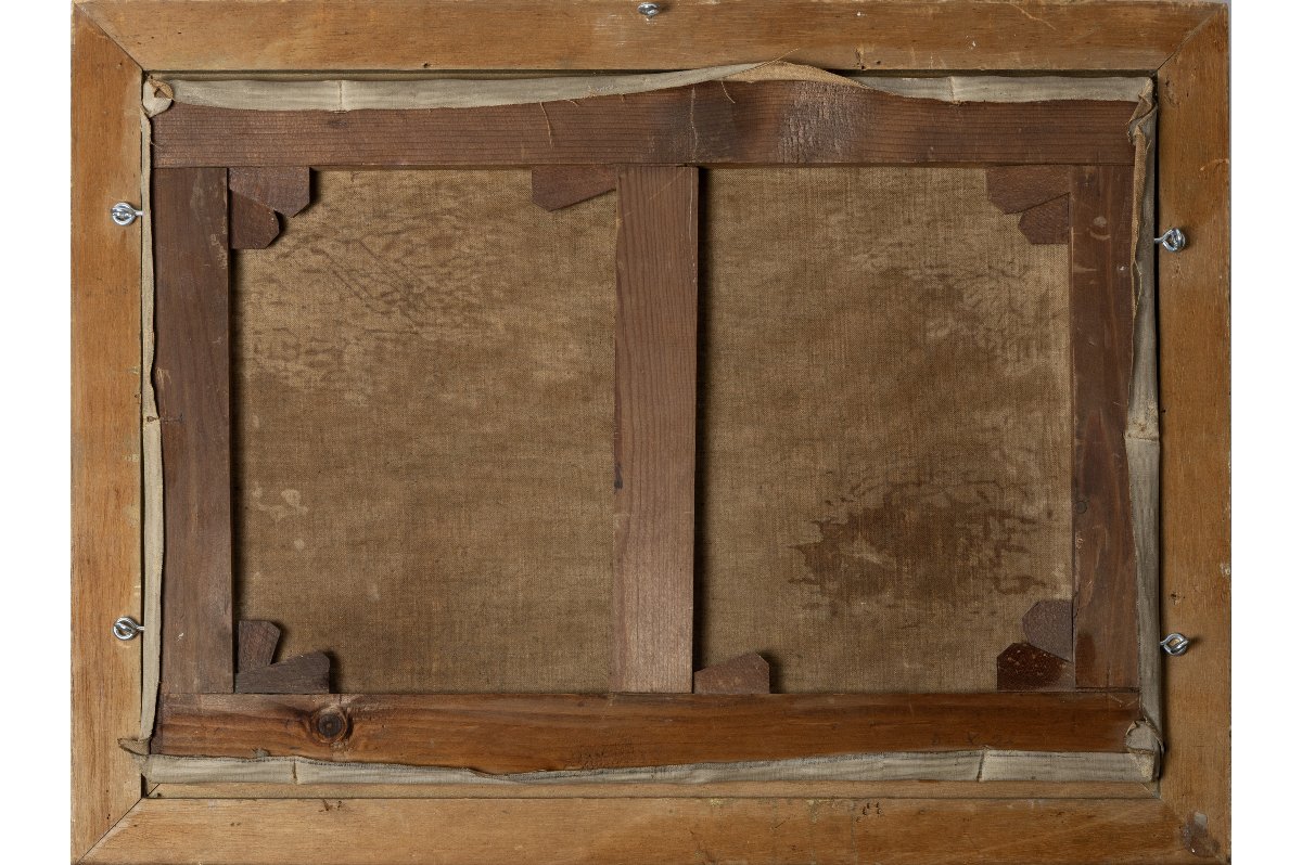 Marie CHARLES - Barque échouée à marée basse - Huile sur toile - Signée et datée 1900-photo-4
