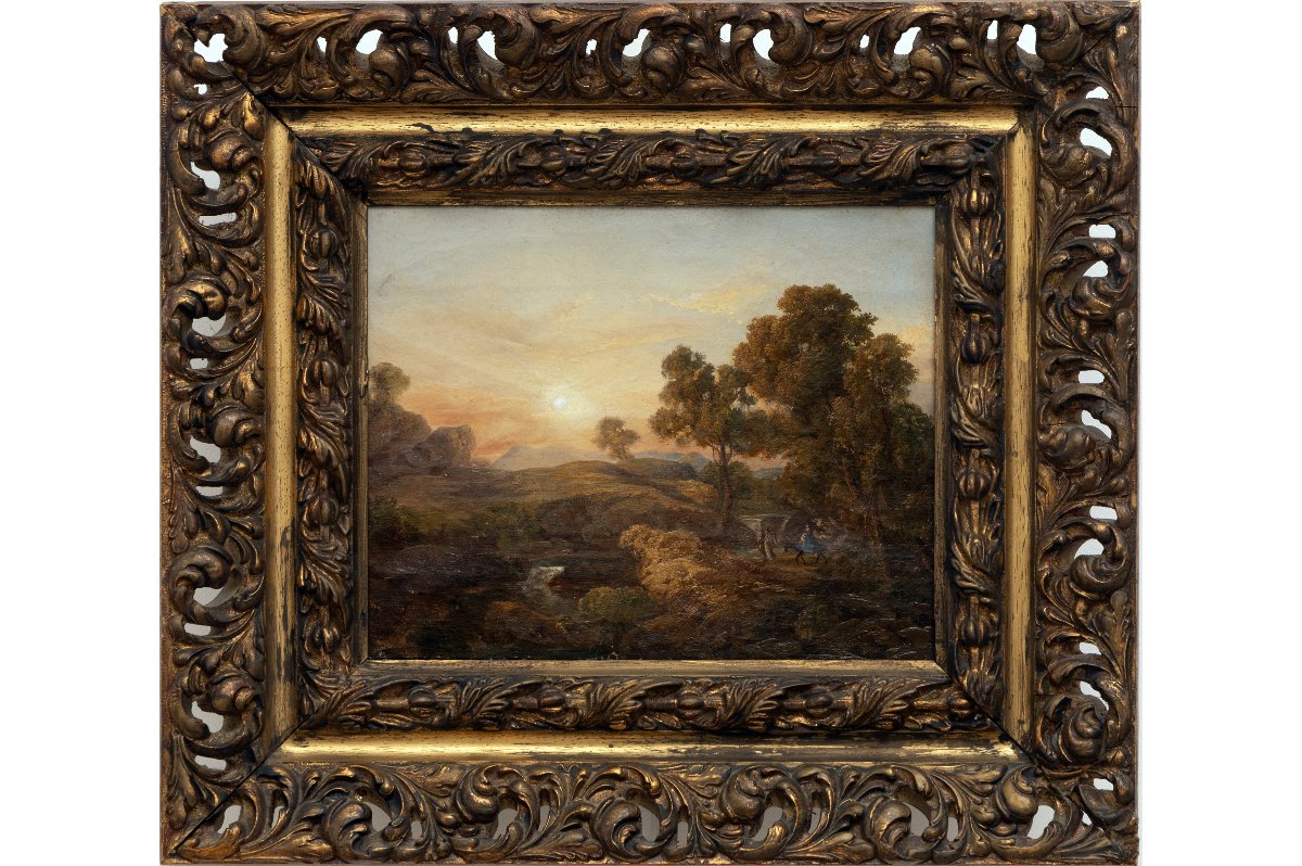 French Or Italian School - The Flight Into Egypt – Oil On Canvas – Late 18th Century-photo-2