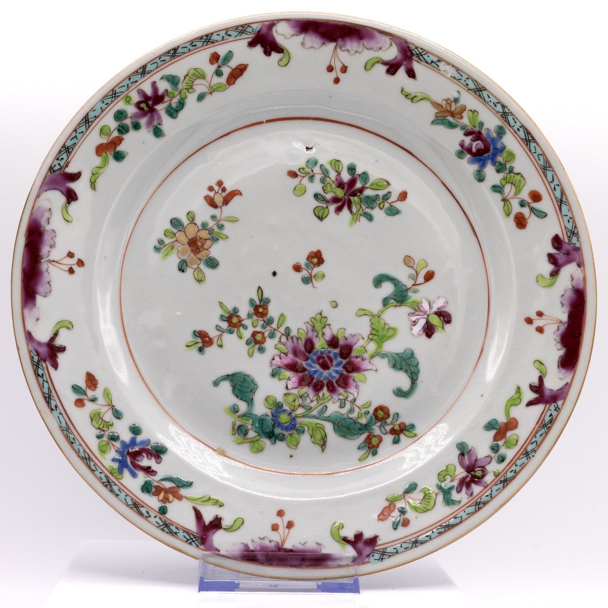 Set Of 4 Porcelain Plates From The Compagnie Des Indes – Qianlong-era China – 18th Century-photo-2