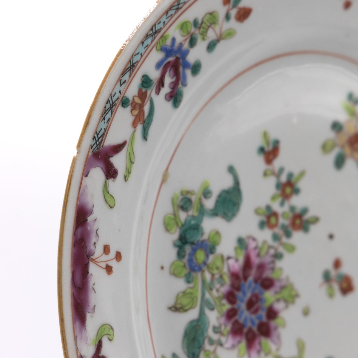 Set Of 4 Porcelain Plates From The Compagnie Des Indes – Qianlong-era China – 18th Century-photo-4