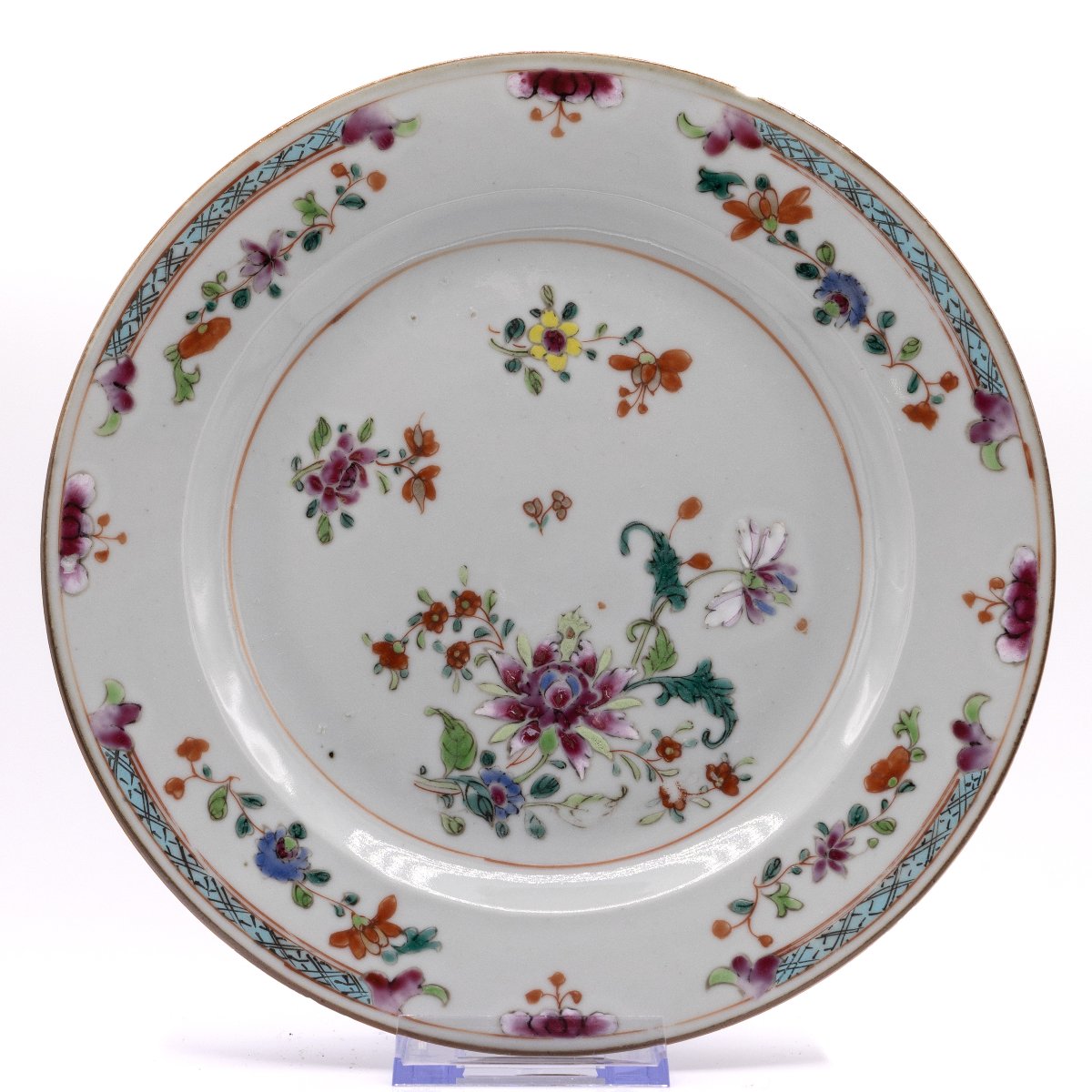 Set Of 4 Porcelain Plates From The Compagnie Des Indes – Qianlong-era China – 18th Century-photo-3