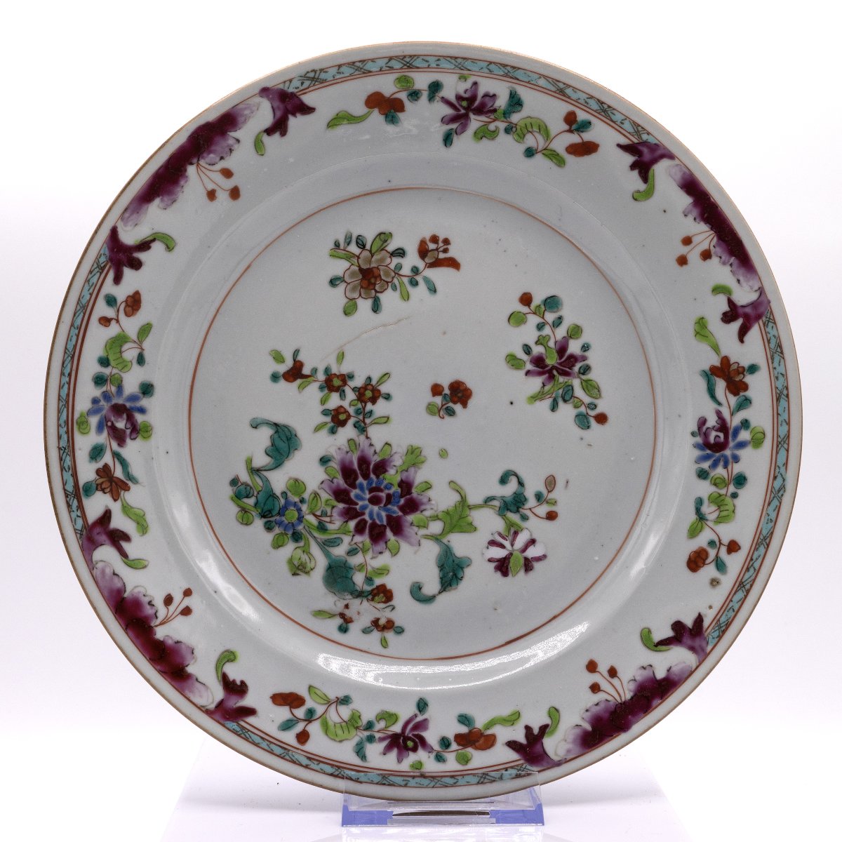 Set Of 4 Porcelain Plates From The Compagnie Des Indes – Qianlong-era China – 18th Century-photo-6