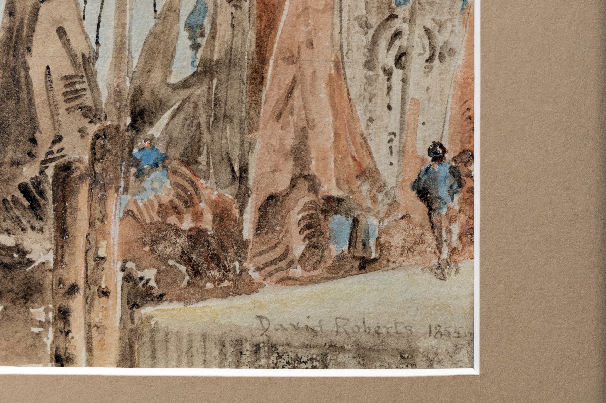 David ROBERTS – Le Grand Canal à Venise, la Salute dans la brume– Aquarelle – Signée et datée-photo-3