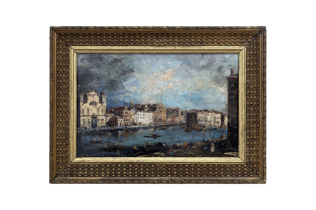 Venise sous un ciel d’orage – Huile sur panneau – Signée-photo-6