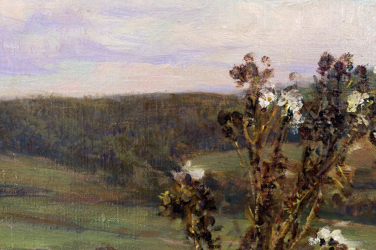 Théophile-louis Deyrolle – Shepherd And Flock At Dusk – Oil On Canvas – Signed-photo-5