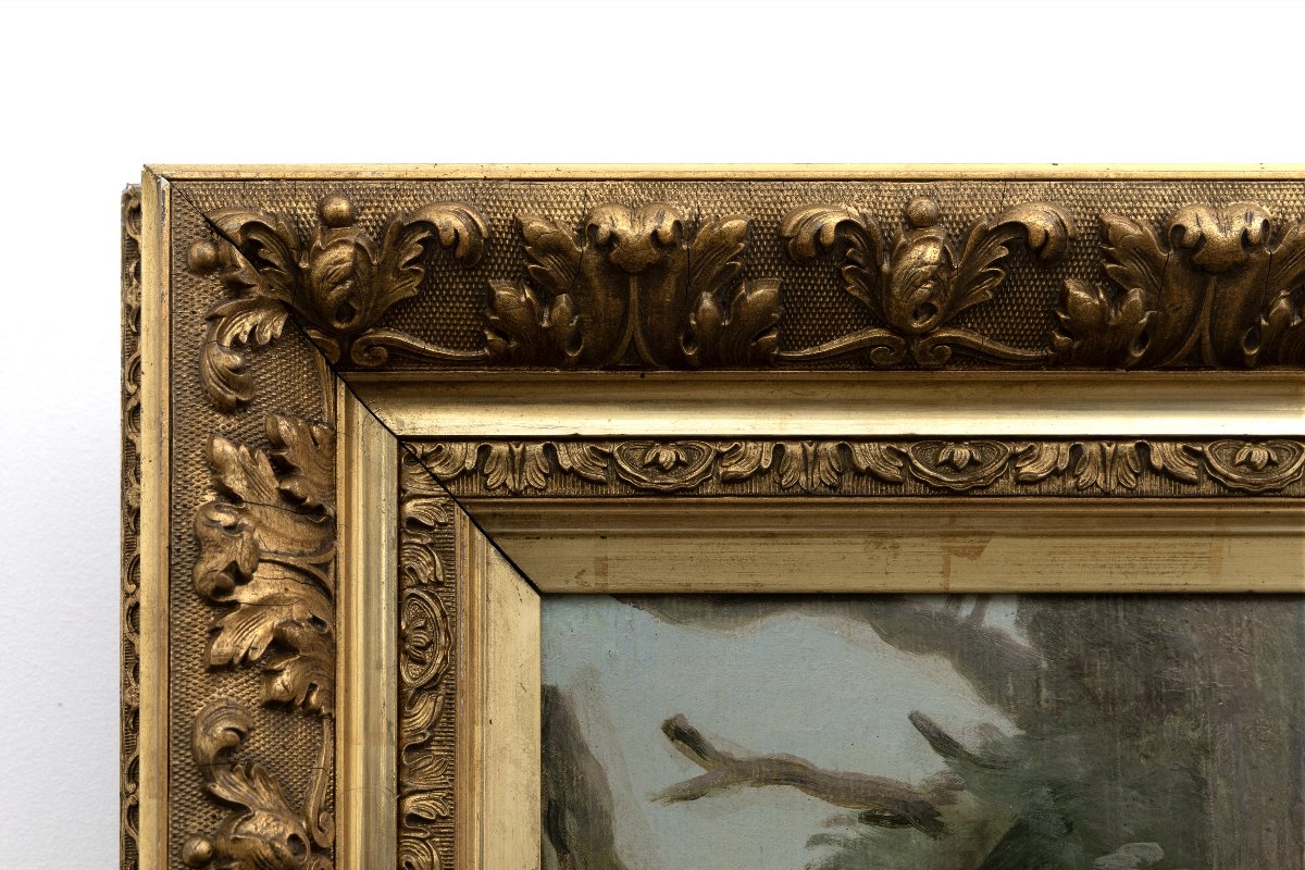 French Or Flemish School – Animal Scene With A Defending Rooster – Oil On Canvas -photo-3