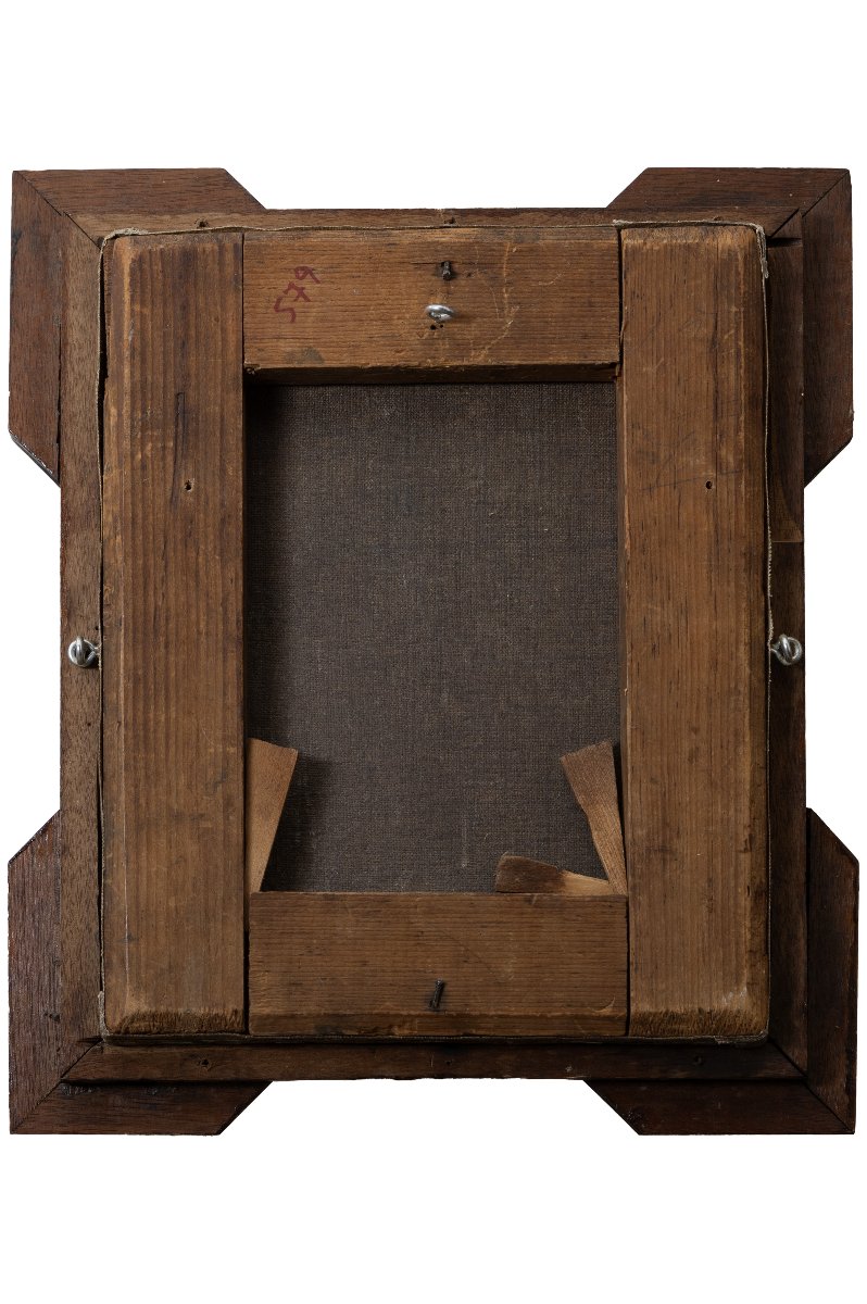 Ecole anglaise, vers 1850-70 – La petite marchande de copeaux – Huile sur toile -photo-3