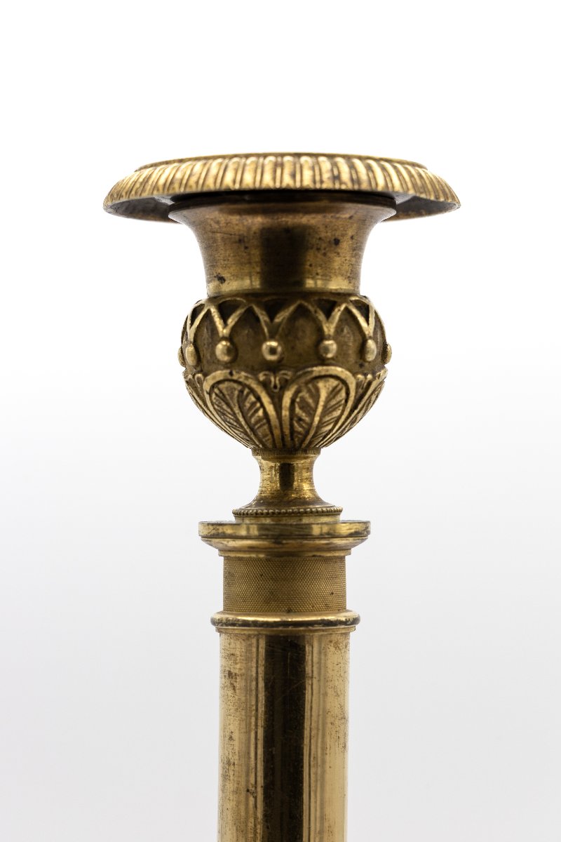 Gilded Bronze Torch With Three Dolphins – Restauration Period, Circa 1820–1830-photo-2