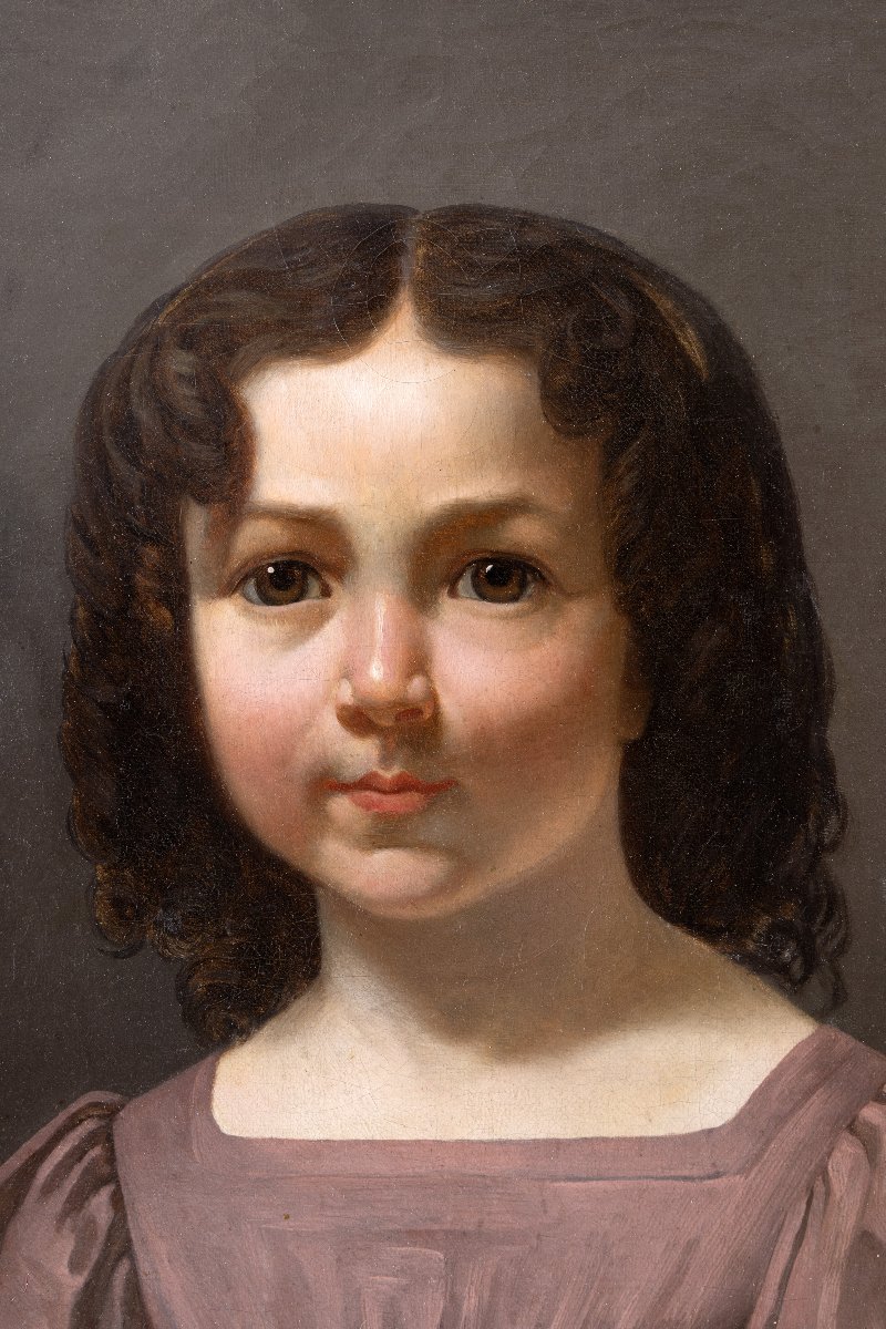 Pierre-Roch VIGNERON – Portrait d’une petite fille – Huile sur toile – Datée et signée-photo-1