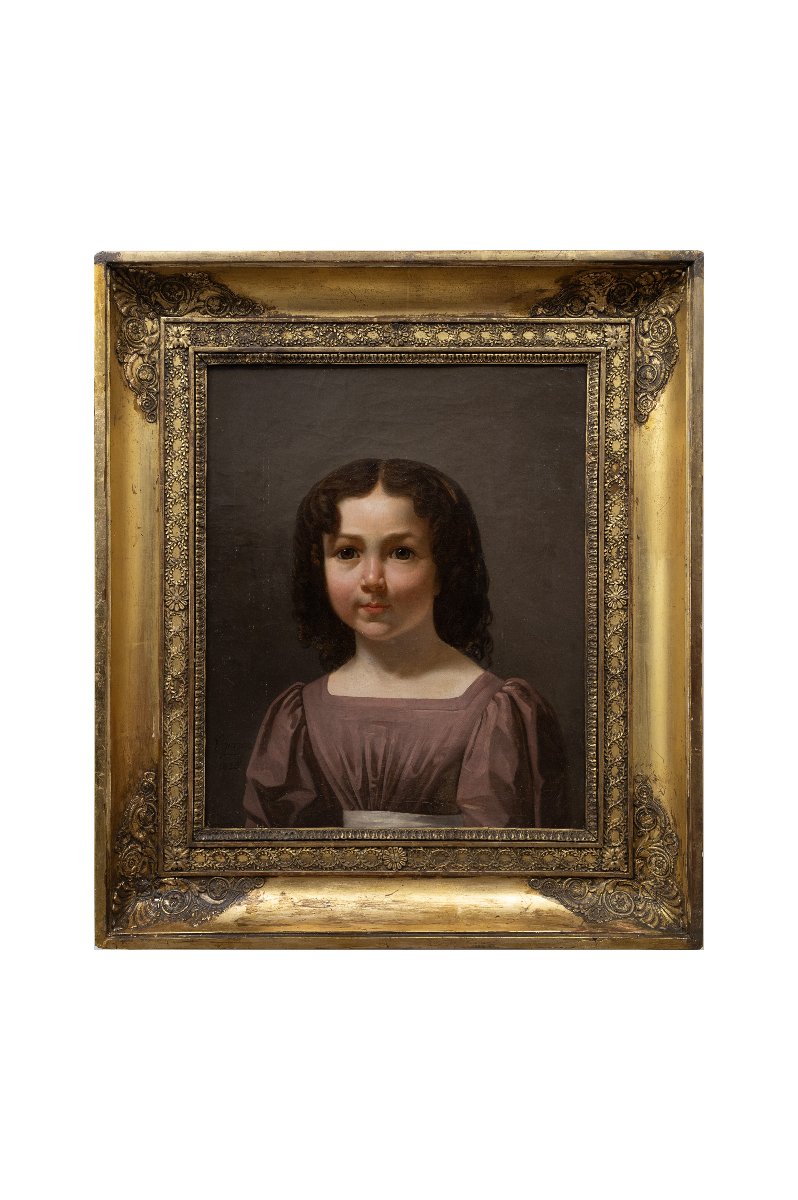 Pierre-Roch VIGNERON – Portrait d’une petite fille – Huile sur toile – Datée et signée-photo-7