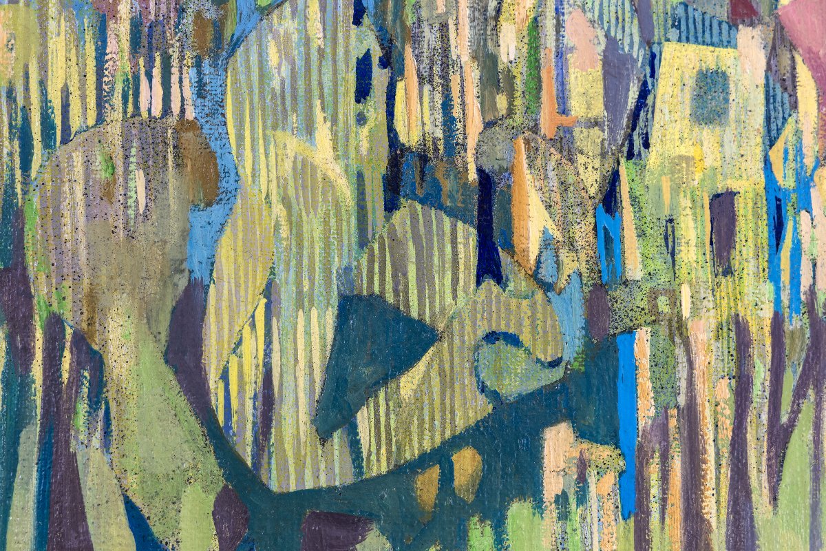 Louis Trabuc - Provençal Garden - Oil On Canvas - Signed - Circa 1970-photo-3