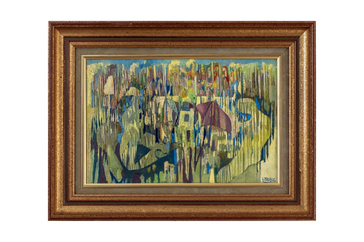 Louis Trabuc - Provençal Garden - Oil On Canvas - Signed - Circa 1970-photo-5