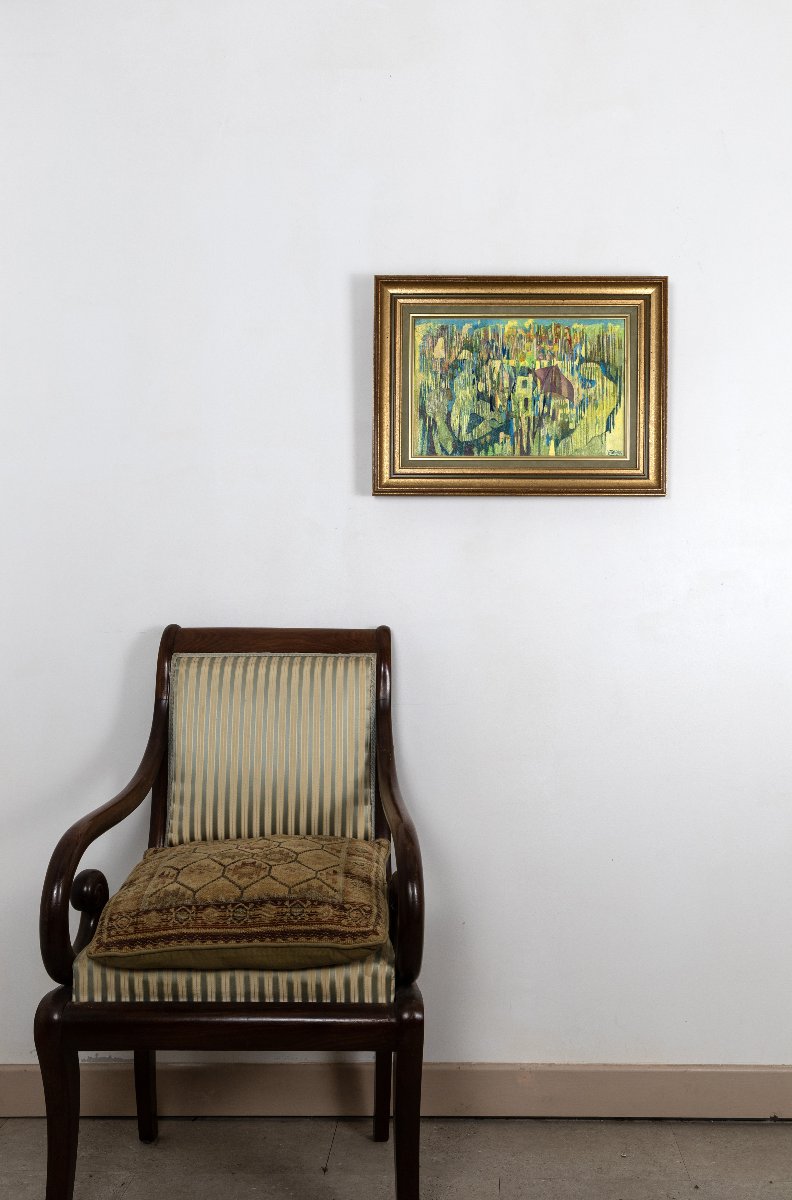 Louis Trabuc - Provençal Garden - Oil On Canvas - Signed - Circa 1970-photo-6