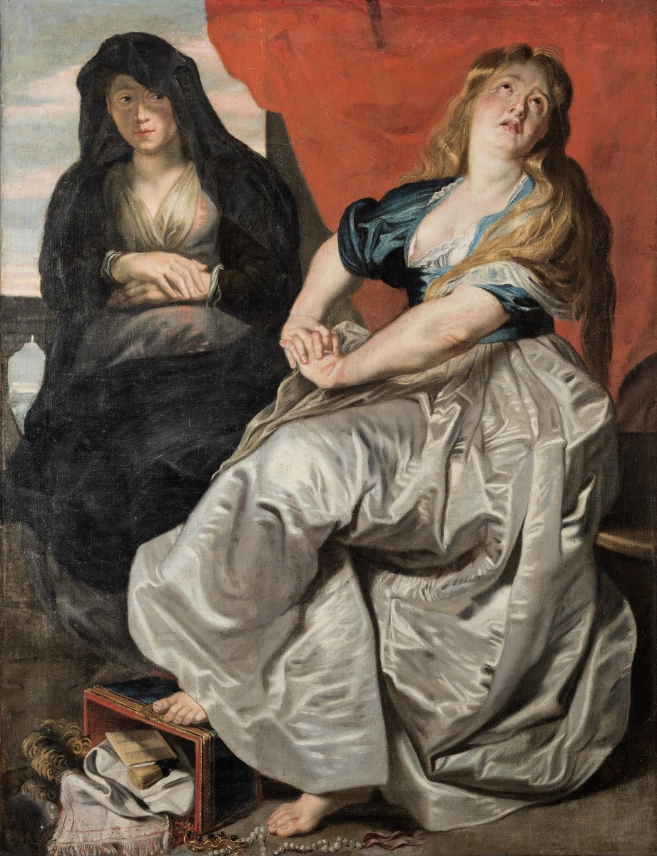 Atelier de Pierre Paul RUBENS – Marie-Madeleine renonçant aux richesses – Huile sur toile-photo-2
