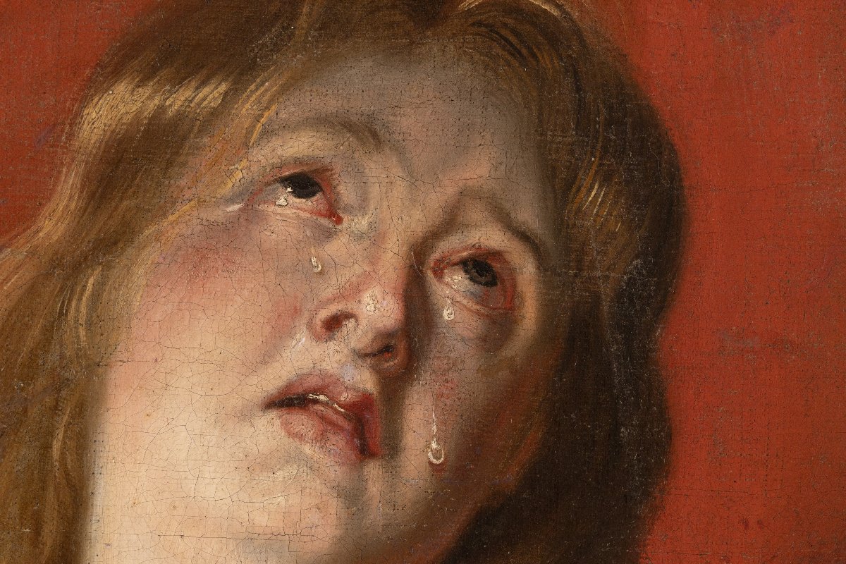 Atelier de Pierre Paul RUBENS – Marie-Madeleine renonçant aux richesses – Huile sur toile-photo-2