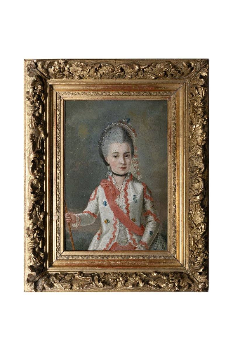 Late 18th-century French School, Portrait Of A Woman With A Red Scarf – Oil On Canvas-photo-5