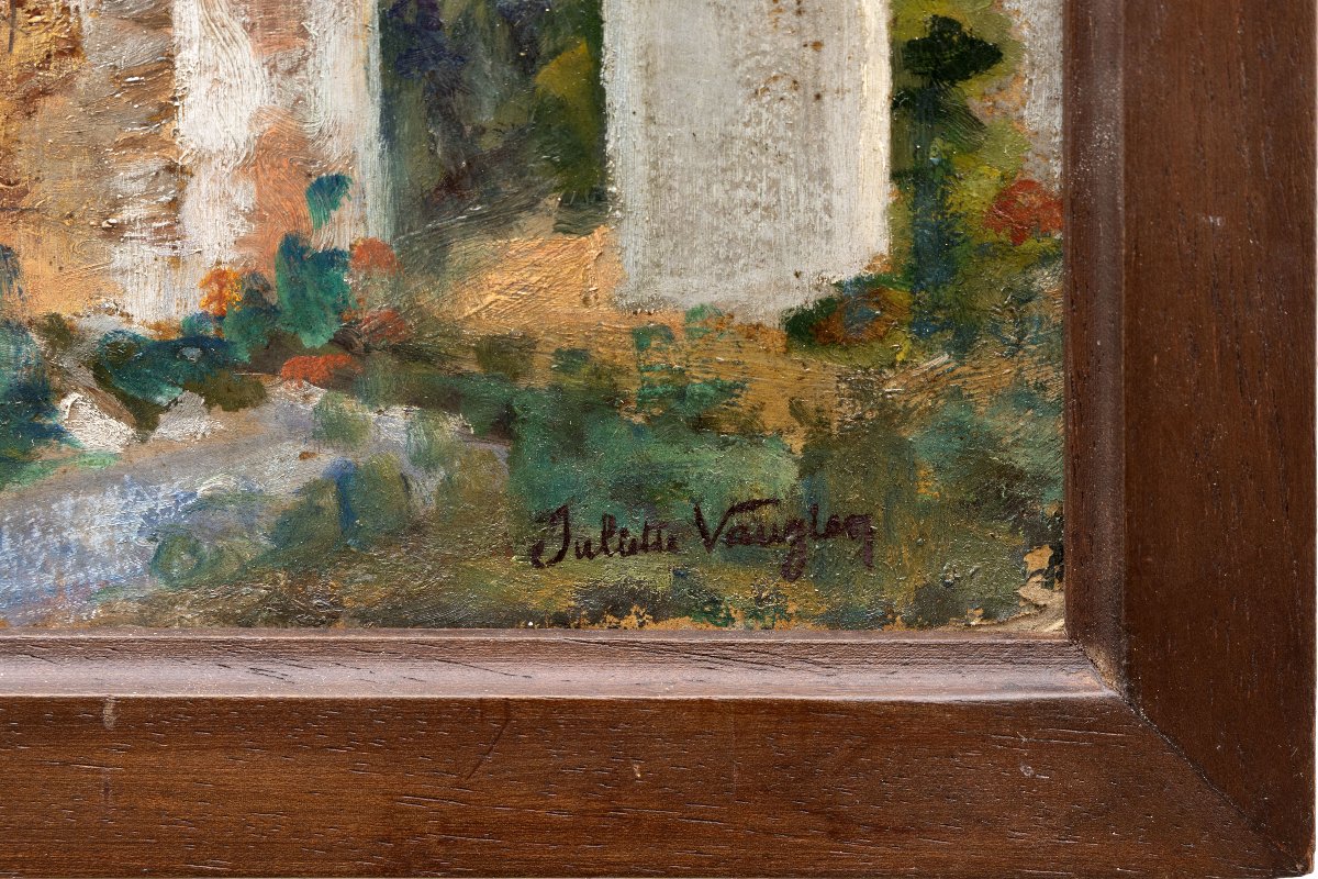 Cimetière arabe d’El Kettar, Alger  – Huile sur carton – Signée et datée 1923-photo-3
