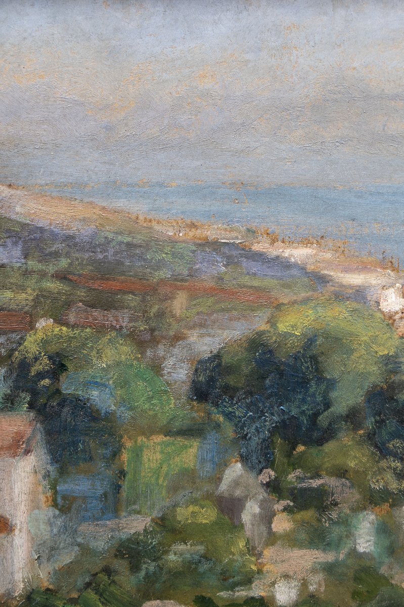 Cimetière arabe d’El Kettar, Alger  – Huile sur carton – Signée et datée 1923-photo-4