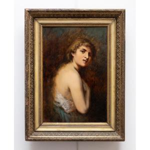 Portrait De Femme Vue De Trois-quarts Dos - Signé Charles Royer– Fin XIXe – Début XXe