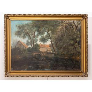 Important Landscape With Pond - Signed F. R. Eteve, Dated 1926