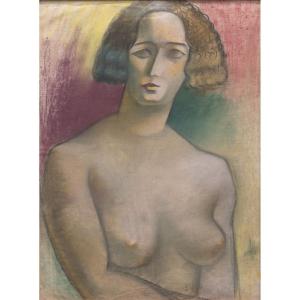 Poliakoff Nicolas ( 1889 - 1976 ) – Buste De Femme – Pastel – Vente D’atelier