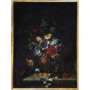 Ludovico Stern (circle Of) – Pair Of Large Still Lifes – Oils On Canvas – 18th Century