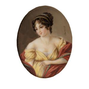 Miniature: Pauline Borghèse, Sister Of Napoleon I - Signed