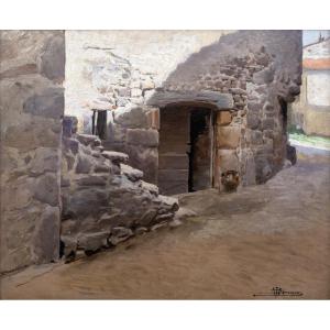 Alexandre François Bonnardel - Jeux de lumière sur l'ancienne porte - Signée