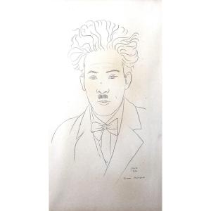 Conrad Meili – Portrait Of Kuni Matsuo – Pencil Drawing – 1930 – Signed