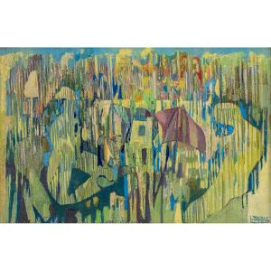 Louis Trabuc - Provençal Garden - Oil On Canvas - Signed - Circa 1970