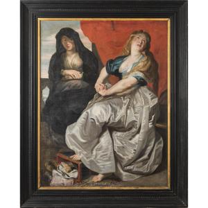 Atelier de Pierre Paul RUBENS – Marie-Madeleine renonçant aux richesses – Huile sur toile
