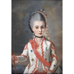 Late 18th-century French School, Portrait Of A Woman With A Red Scarf – Oil On Canvas
