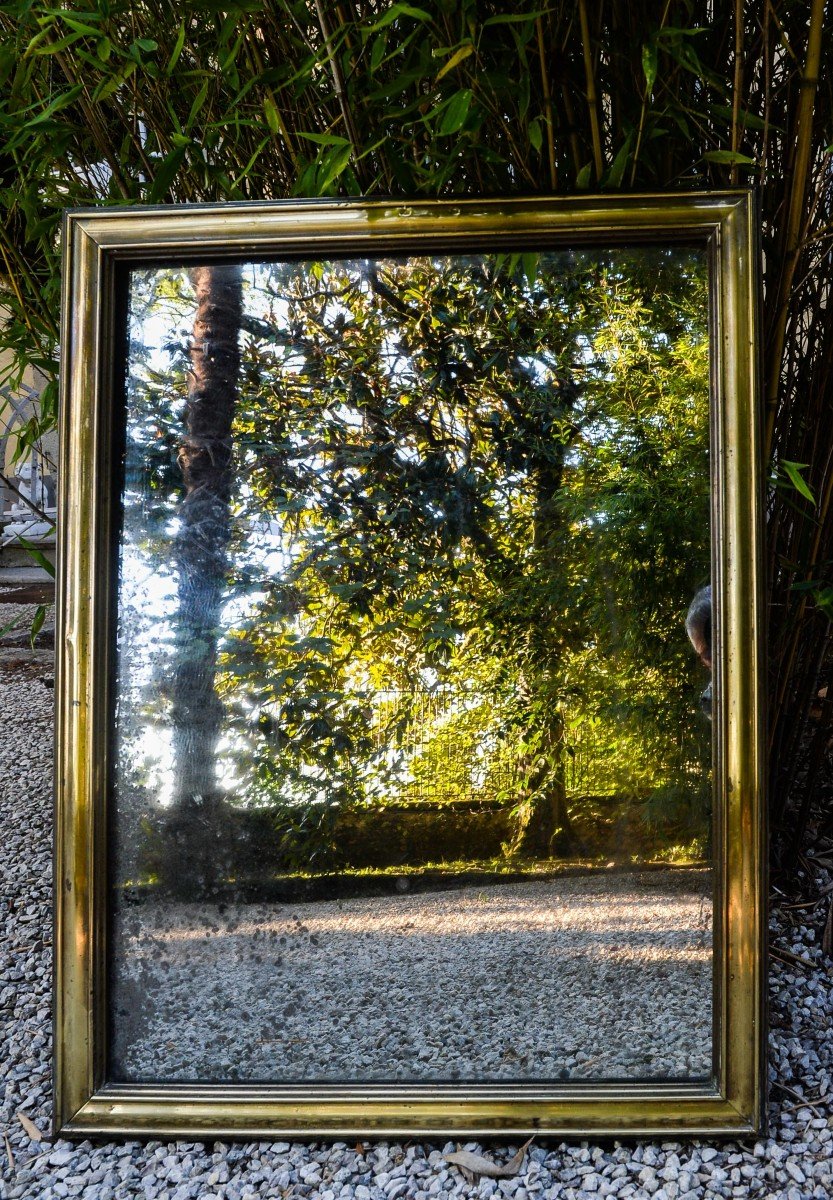 19th Century Brass Bistro Mirror