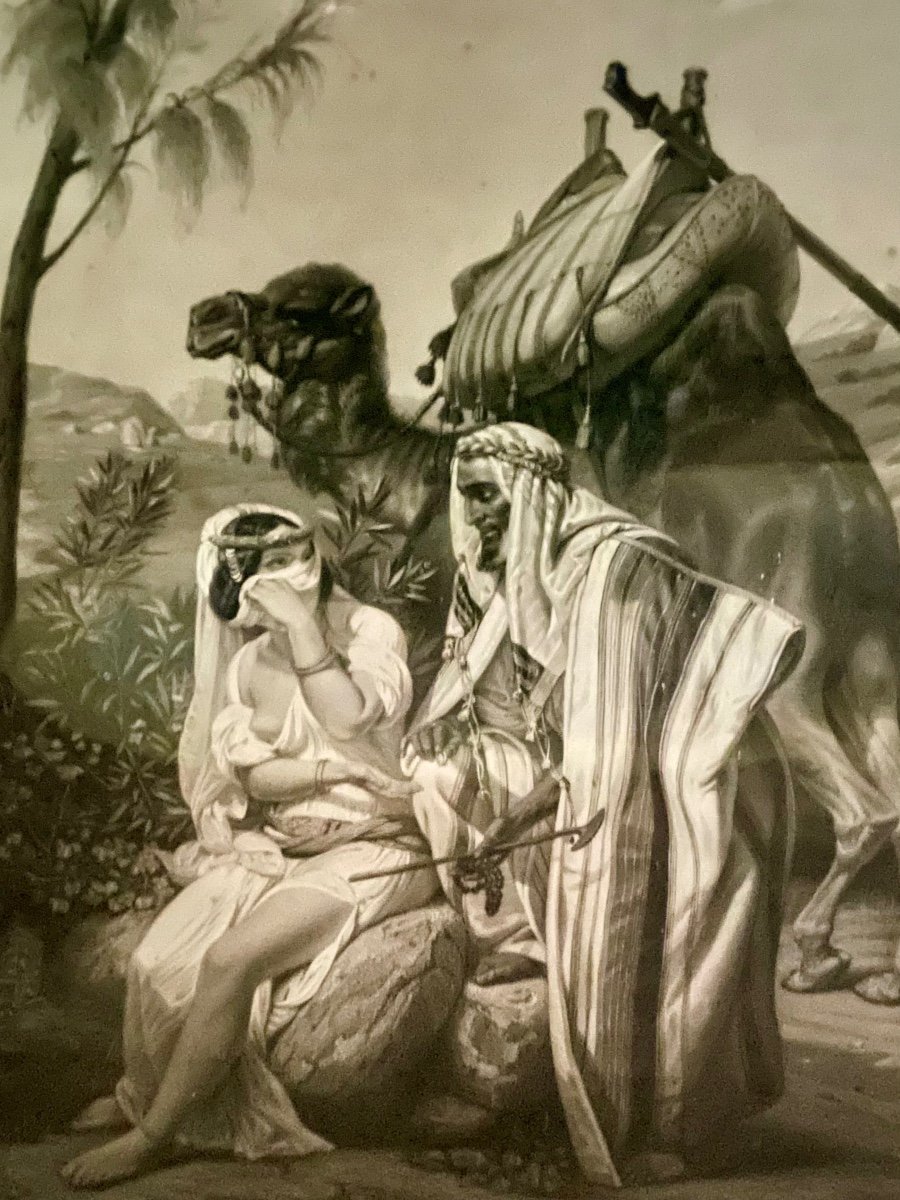 Orientalist Engraving “thamar And Judah” From The Restoration Period 