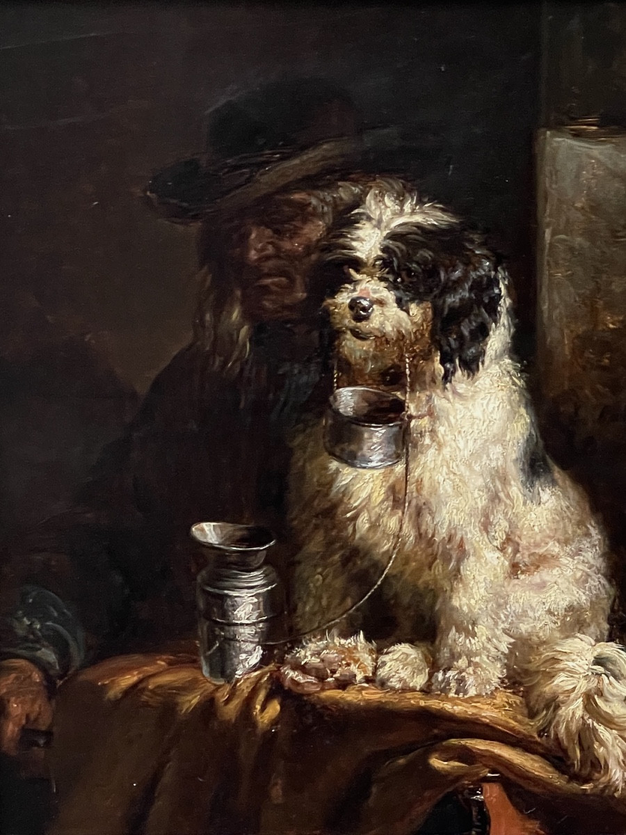 Portrait D’un Chien De Johannes Siegwald Dahl (1827-1902)