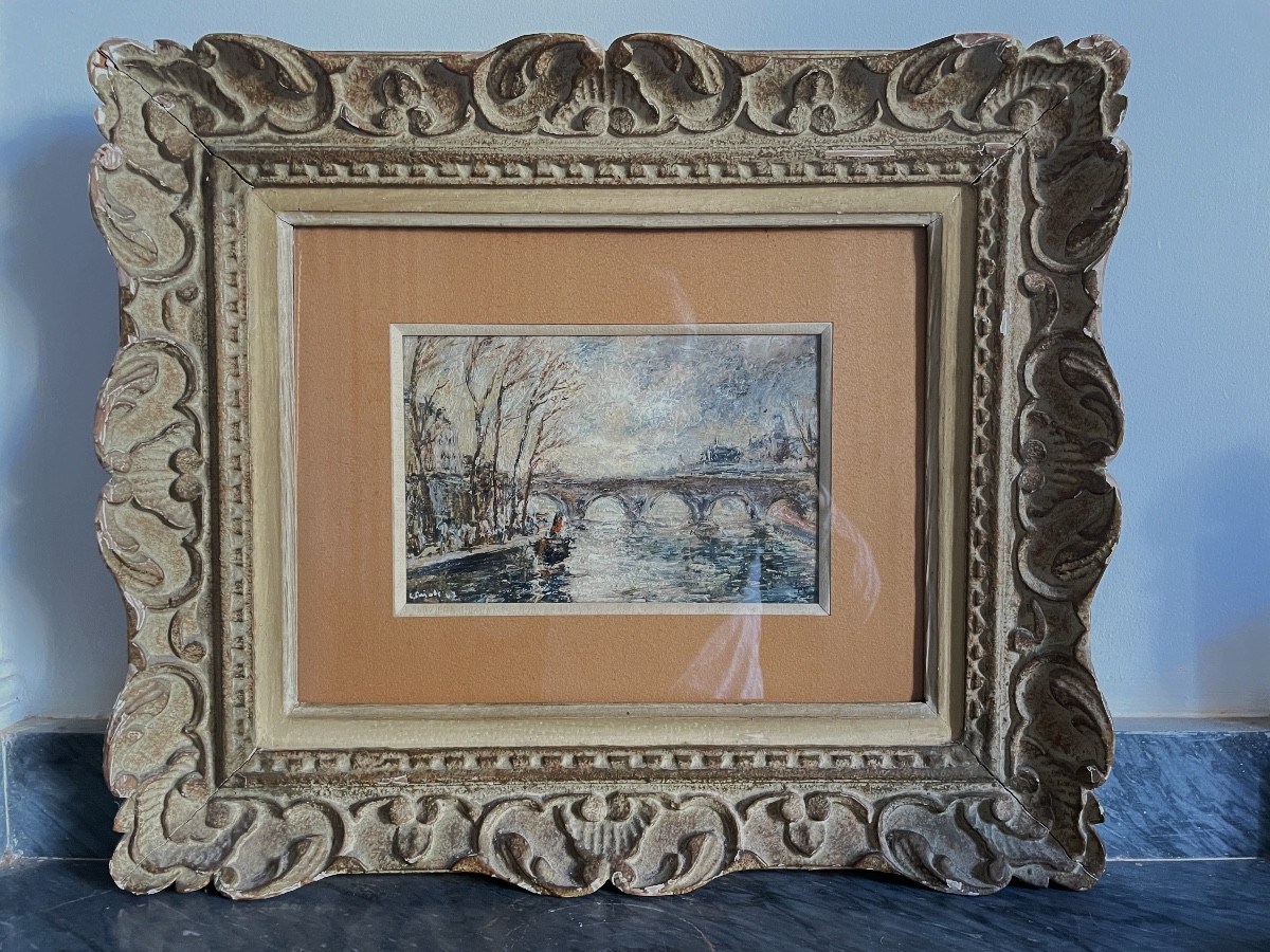 Louis Cazals (  1912 - 1995) Les quais de Seine près du Pont Neuf-photo-2