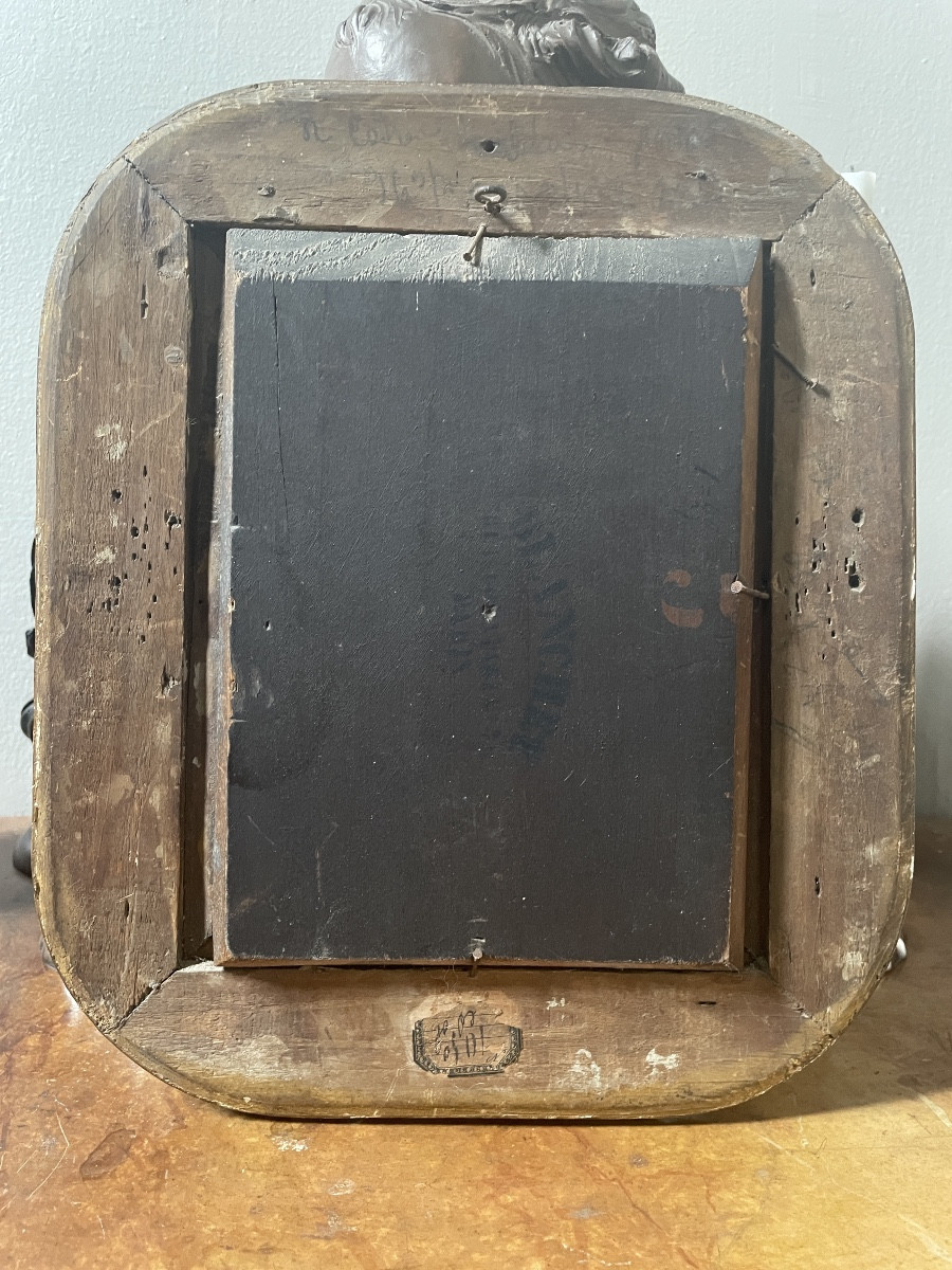 Huile sur panneau de bois 19ème siècle « Jeune femme  en méditation »-photo-2