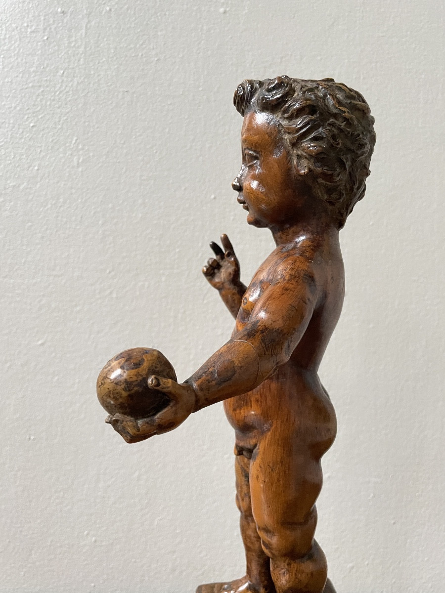 17th-century Carved Wooden Salvator Mundi -photo-2