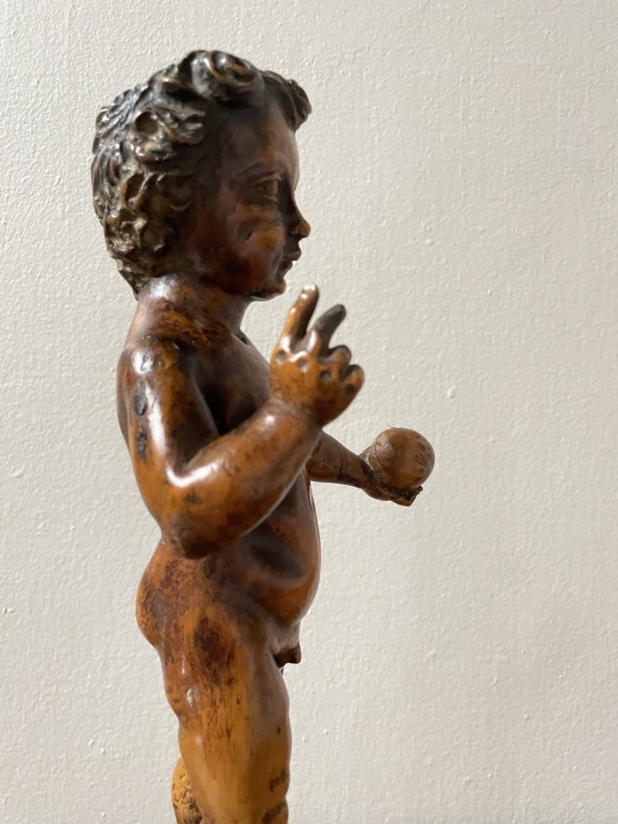 17th-century Carved Wooden Salvator Mundi -photo-4