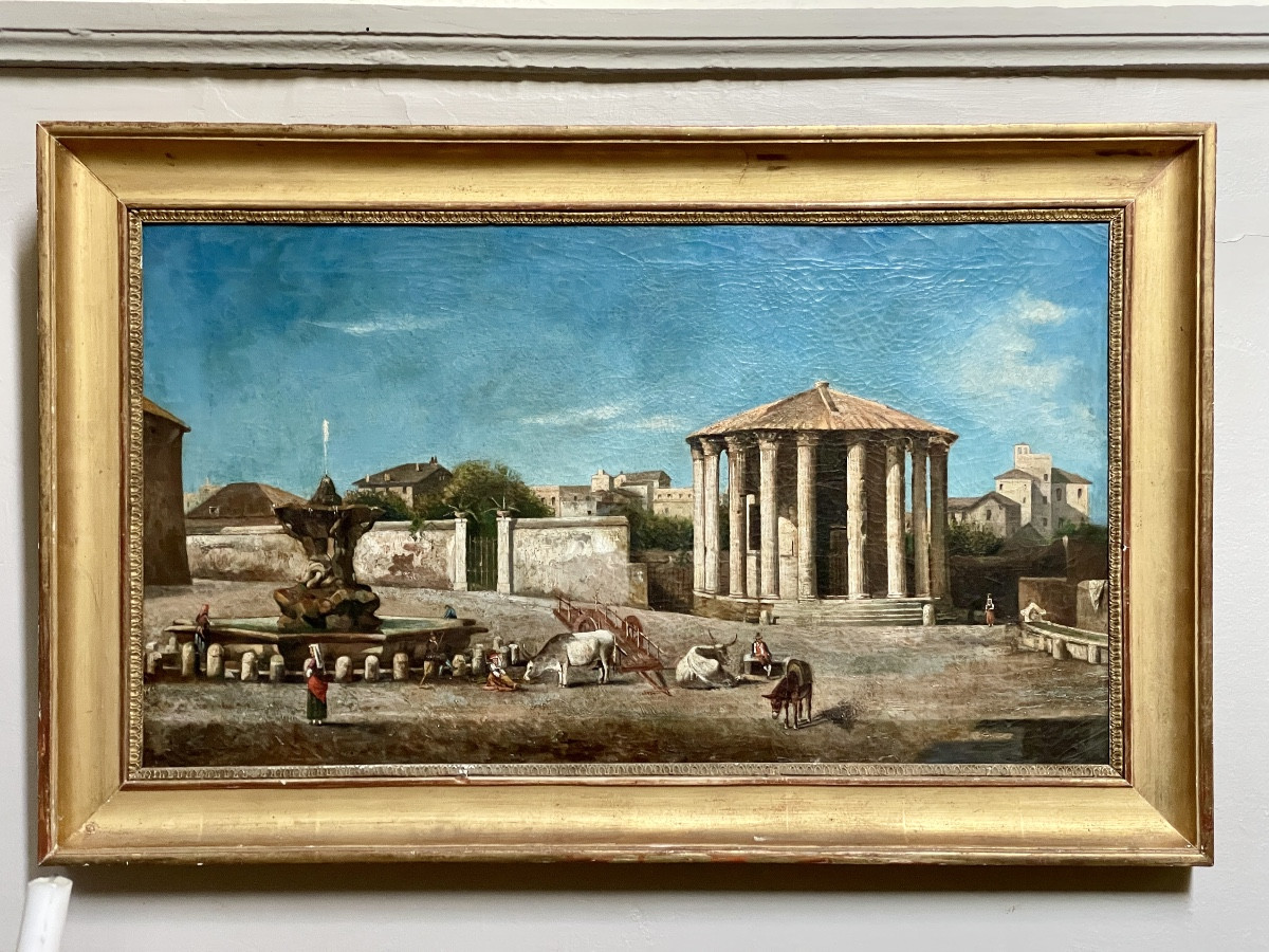 Vue du Forum Boarium de la première moitié du du XIXème siècle 