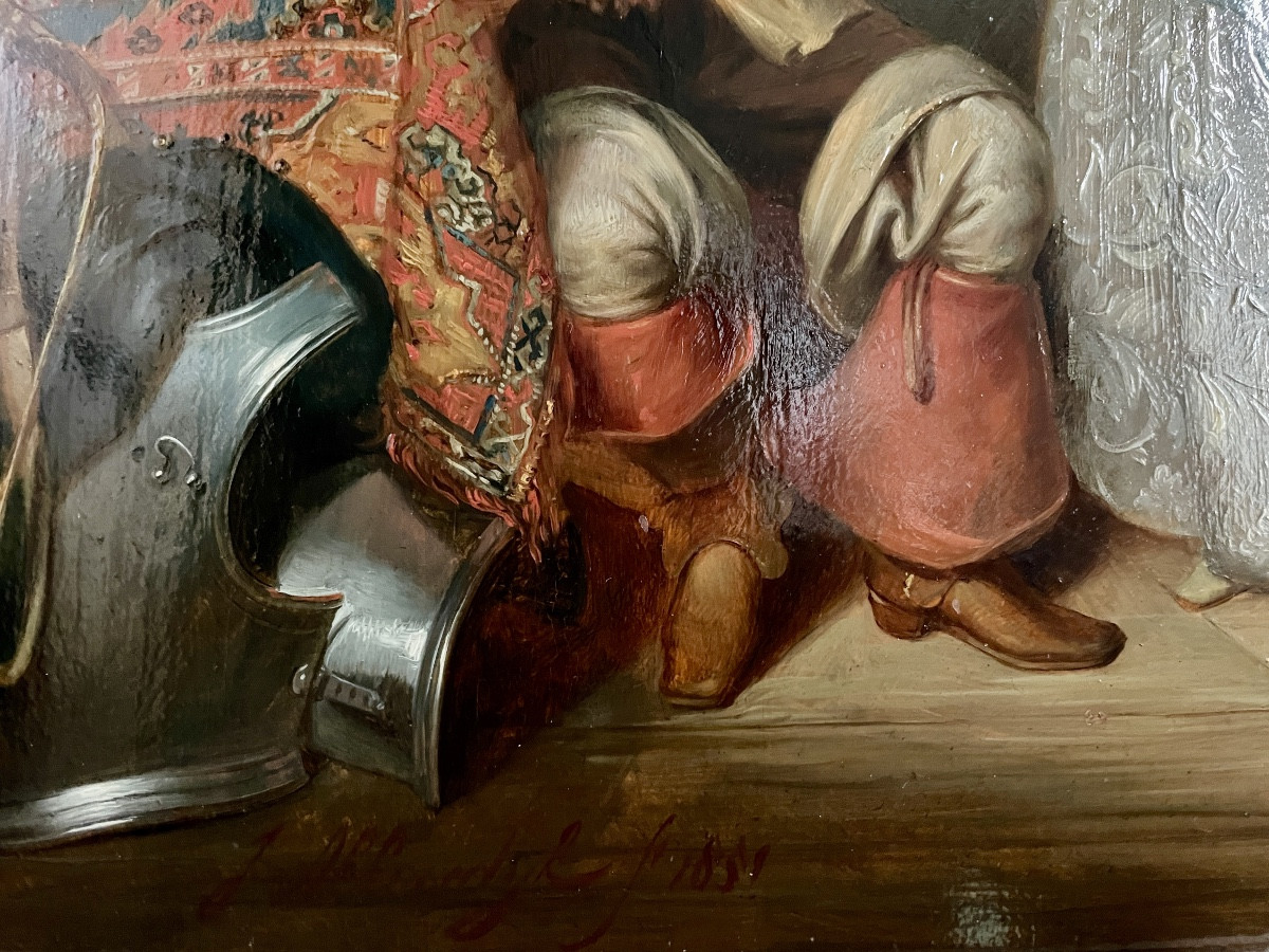 Interior Scene By Jacob Akkersdyk ( 1815-1862)-photo-2
