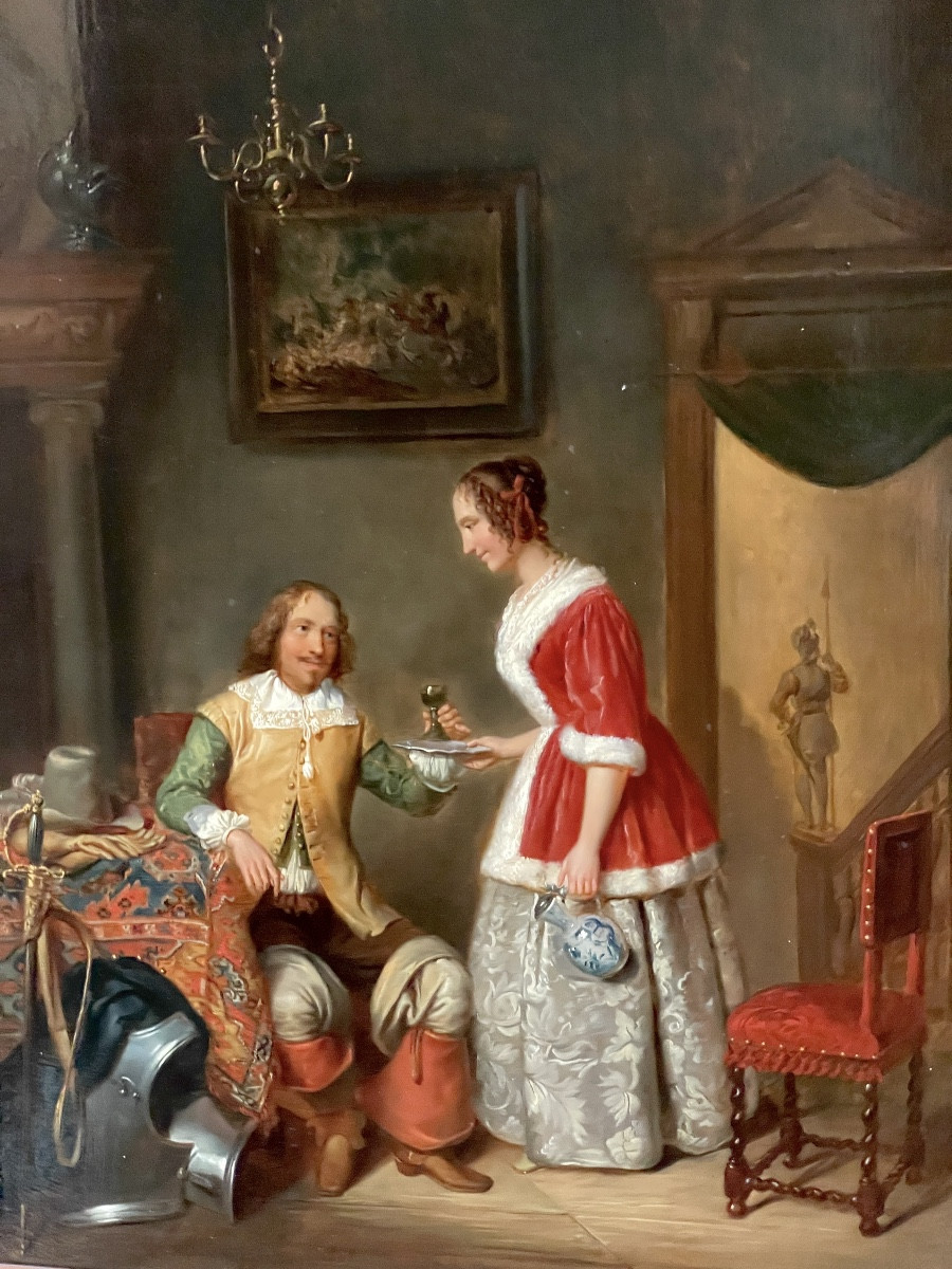 Interior Scene By Jacob Akkersdyk ( 1815-1862)