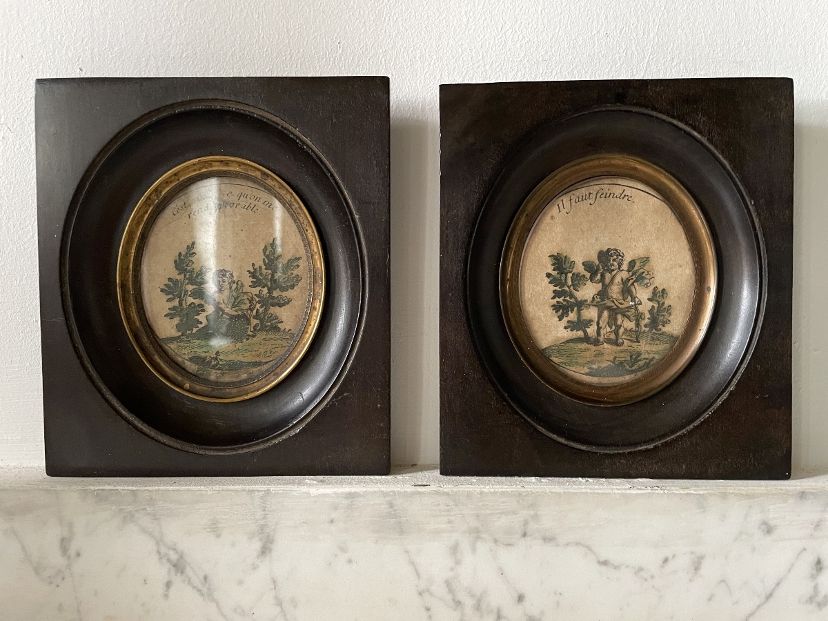 Paire de gravures de charme début XIXème siècle 