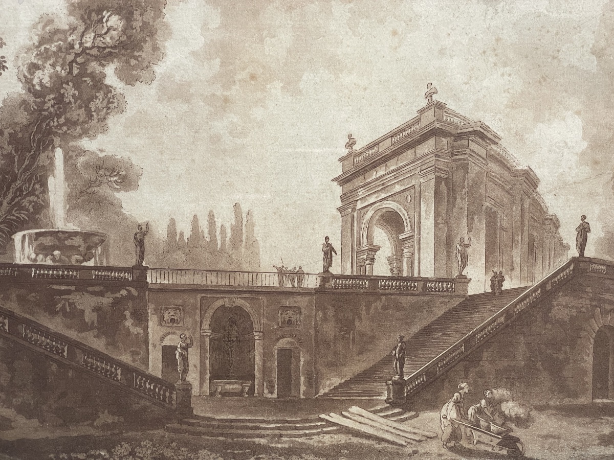 Gravures en manière de lavis début XIXème siècle 