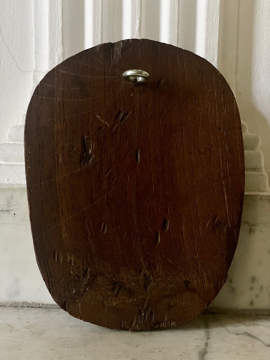 Médaillon d’empereur néoclassique en bois sculpté -photo-2