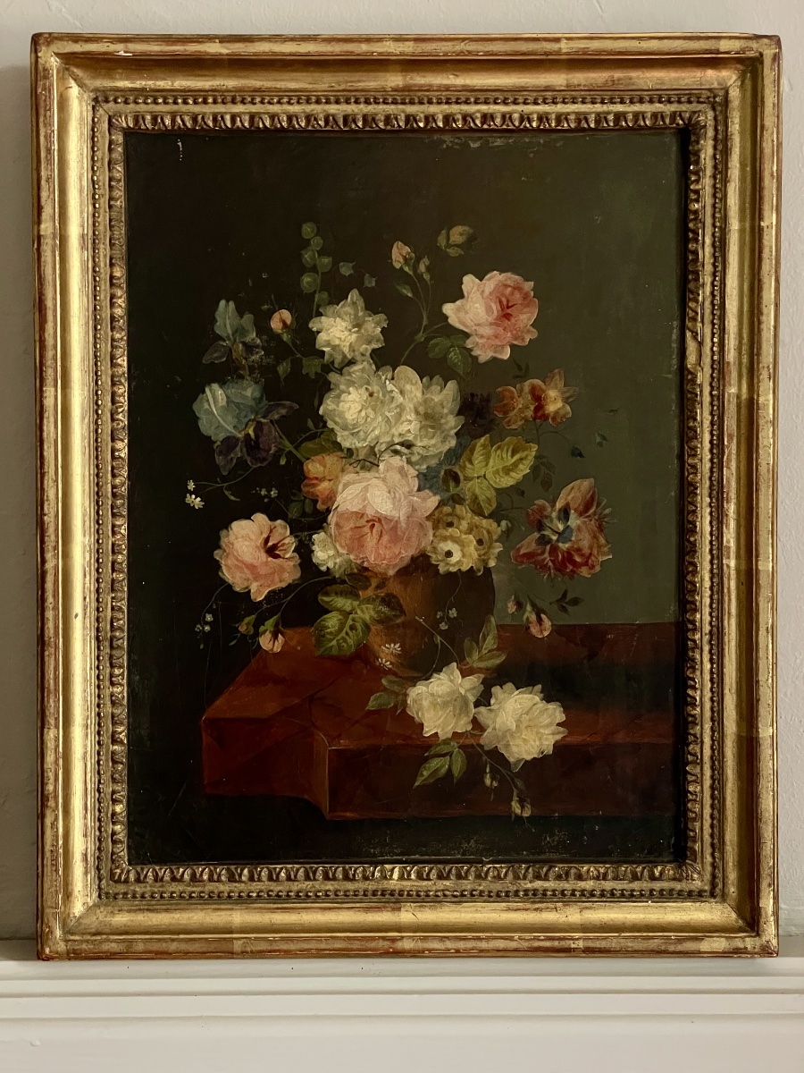 Paire de bouquets de fleurs fin 18ème/début 19ème siècle -photo-2