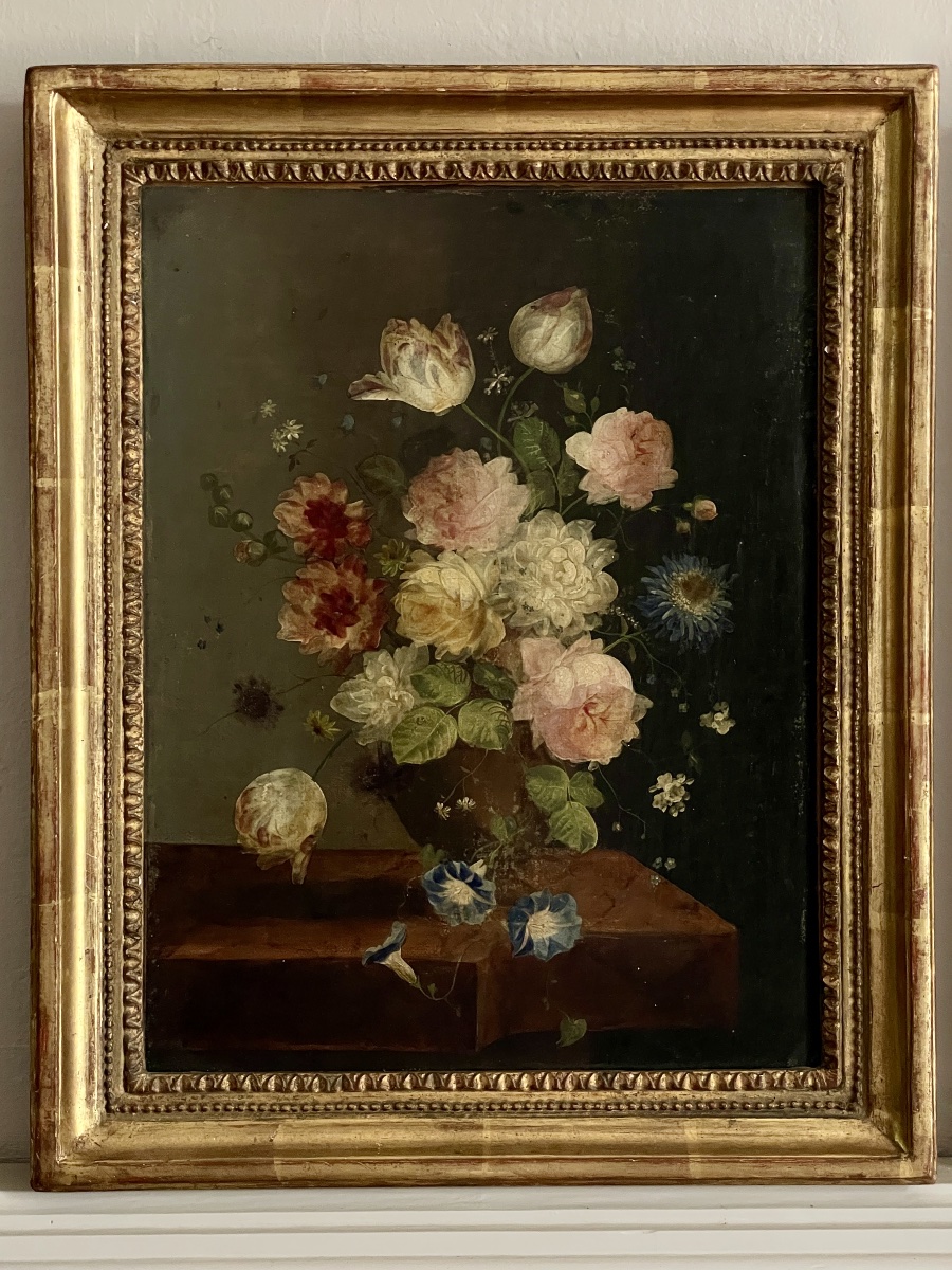 Paire de bouquets de fleurs fin 18ème/début 19ème siècle -photo-3